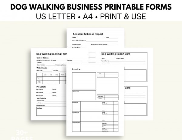 Dog Walking Business Printable Forms